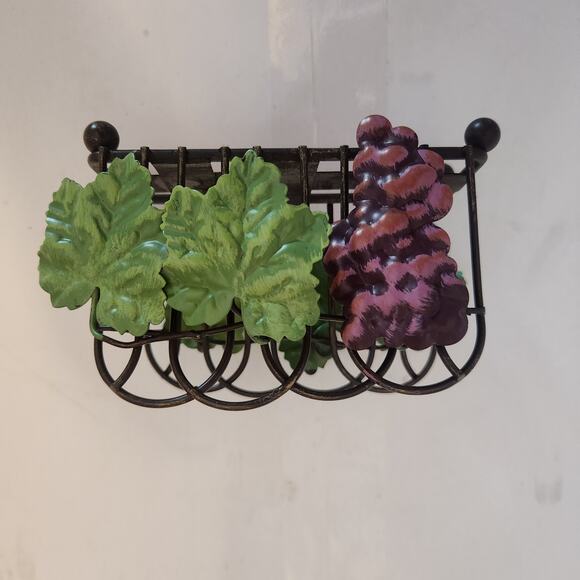 Metal Grapes, Grape Leave Napkin Holder - Picture 2 of 4